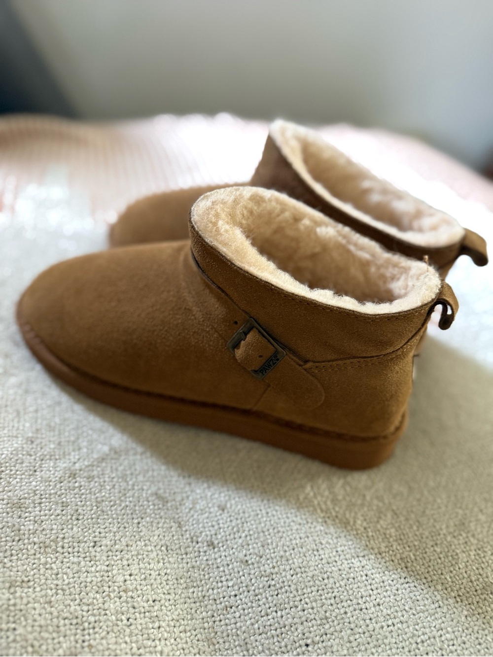 PAWZ by BEARPAW PAWZ Unisex Brown Suede Ankle Boots Buckle Women’s 5 - Picture 2 of 9